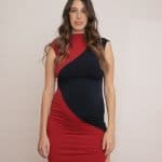 שמלת אליסון – כחול אדום